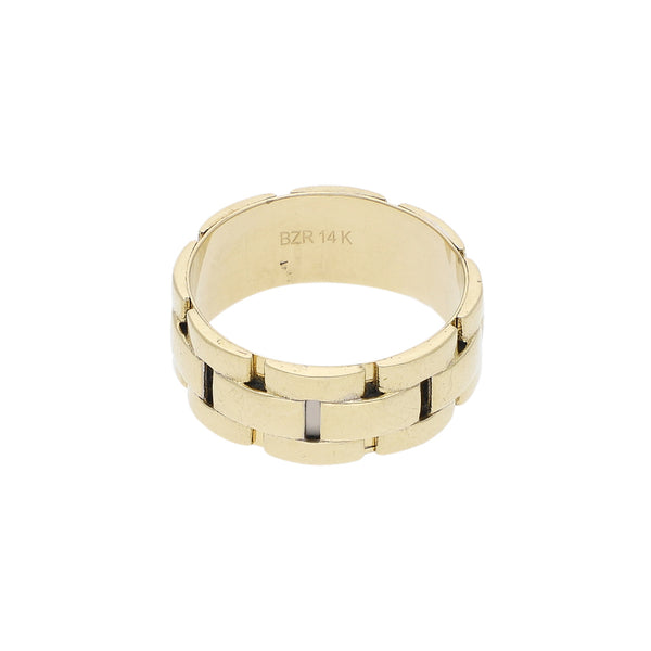 Argolla diseño especial oro amarillo 14 kilates.