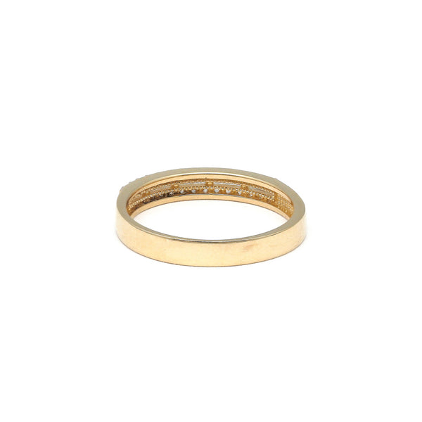 Anillo calado con circonias en oro amarillo 14 kilates
