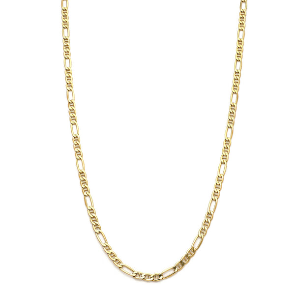Collar eslabón combinado en oro amarillo 14 kilates.