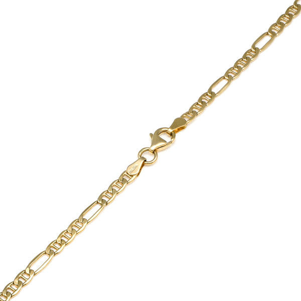 Collar eslabón combinado en oro amarillo 14 kilates.