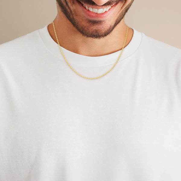 Collar eslabón nudo marino en oro amarillo 14 kilates.