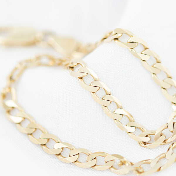 Pulsera eslabón encontrado en oro amarillo 14 kilates.