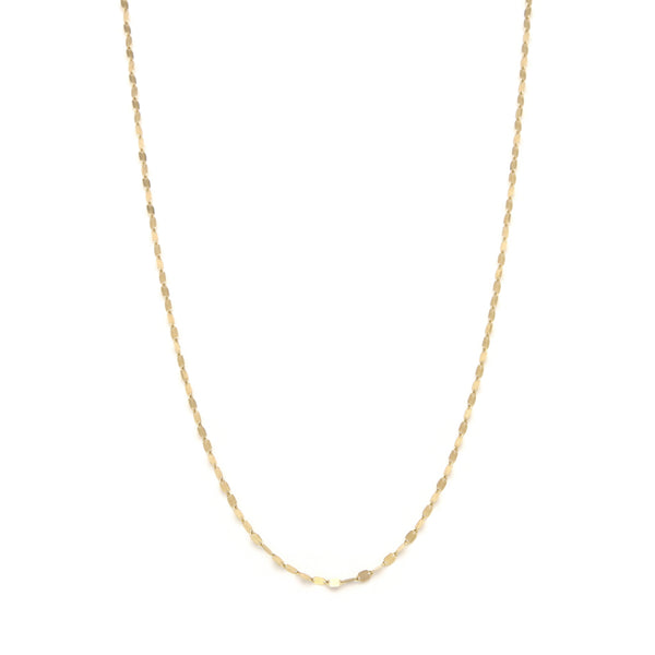 Collar eslabón cruzado en oro amarillo 14 kilates.