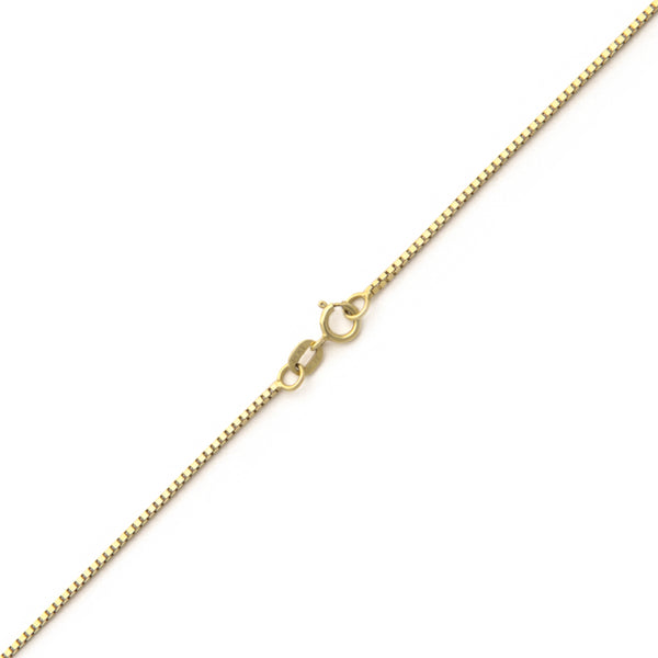 Collar eslabón cruzado cuadrado en oro amarillo 14 kilates.