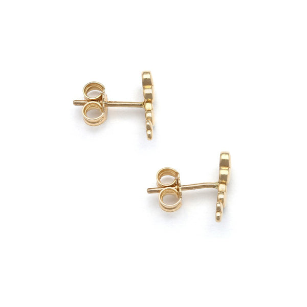 Aretes diseño especial motivo corazones en oro amarillo 14 kilates.