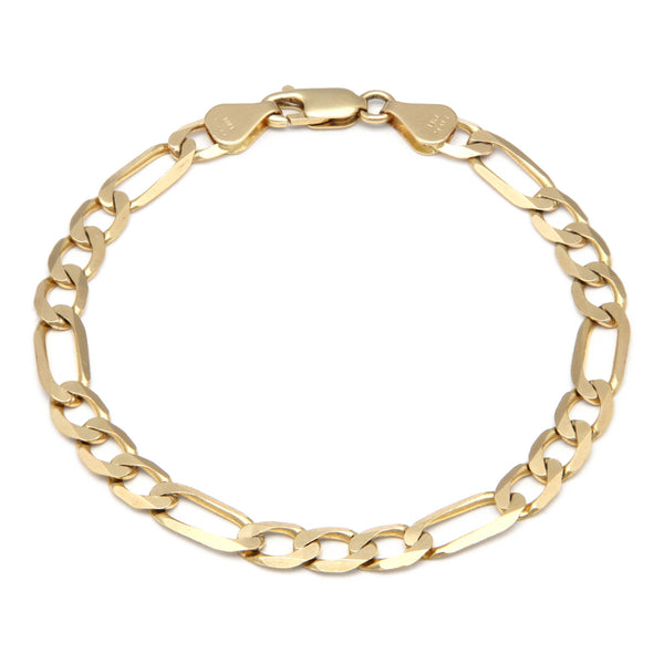 Pulsera de tres eslabones por uno en oro amarillo 14 kilates.