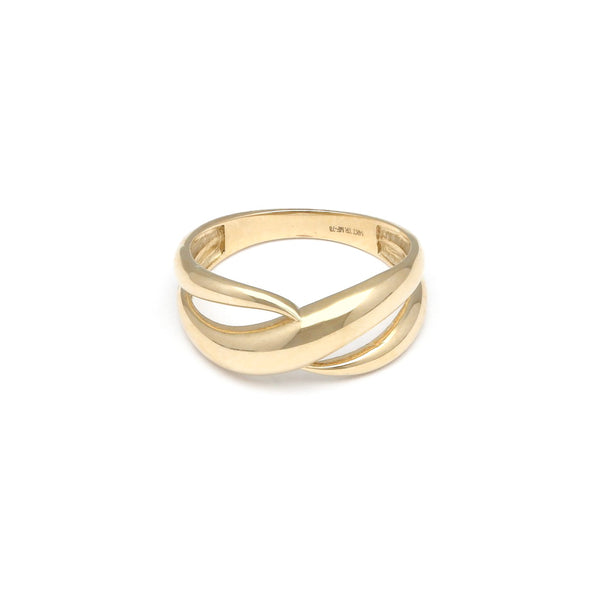 Anillo ondulado en oro amarillo 14 kilates.