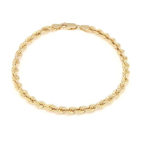 Pulsera eslabón torzal en oro amarillo 14 kilates.