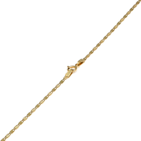 Collar eslabón nudo marino combinado en oro amarillo 14 kilates.