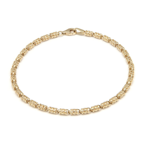 Pulsera eslabón articulado en oro amarillo 14 kilates.