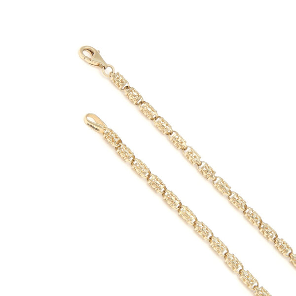 Pulsera eslabón articulado en oro amarillo 14 kilates.