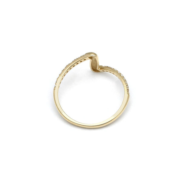 Anillo diseño especial con circonias en oro amarillo 14 kilates.
