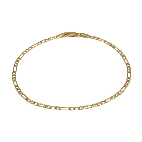Pulsera de tres eslabones por uno en oro amarillo 14 kilates.