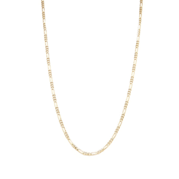 Collar de tres eslabones por uno en oro amarillo 14 kilates.