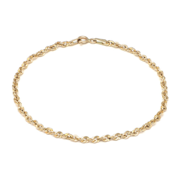 Pulsera eslabón torzal en oro amarillo 14 kilates.
