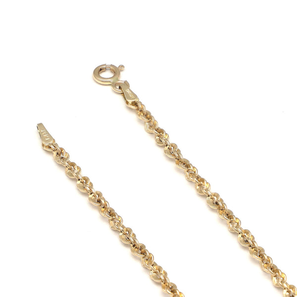 Pulsera eslabón torzal en oro amarillo 14 kilates.