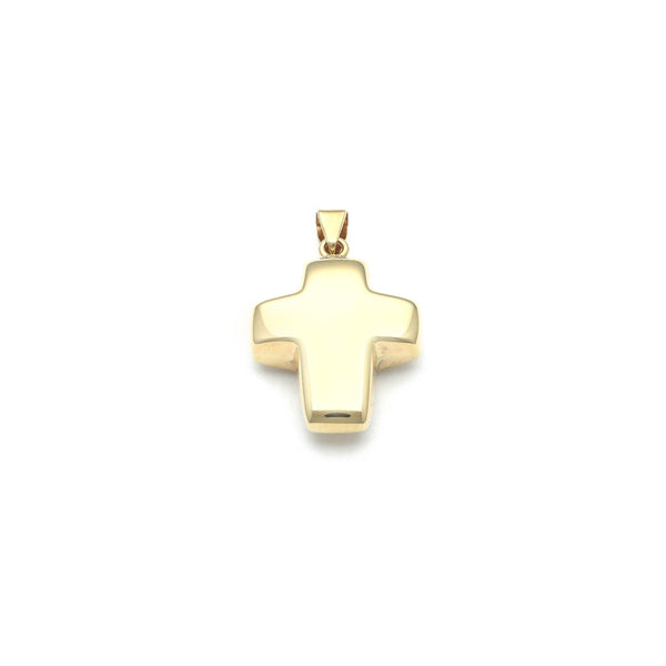 Cruz inflada en oro amarillo 14 kilates.