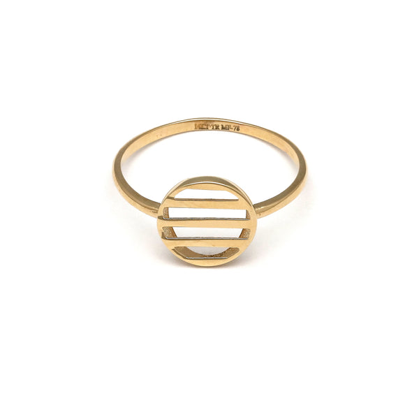 Anillo calado en oro amarillo 14 kilates.