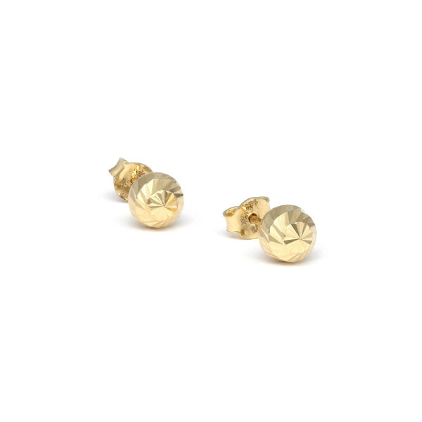 Aretes facetados en oro amarillo 14 kilates.
