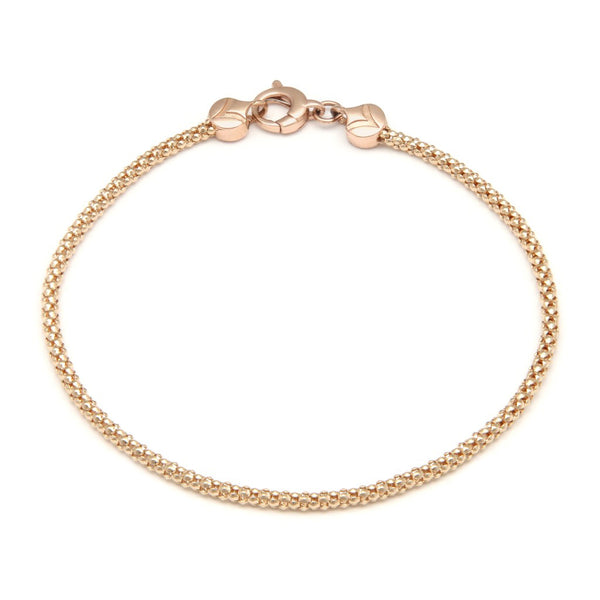 Pulsera eslabón articulado en oro rosa 14 kilates.