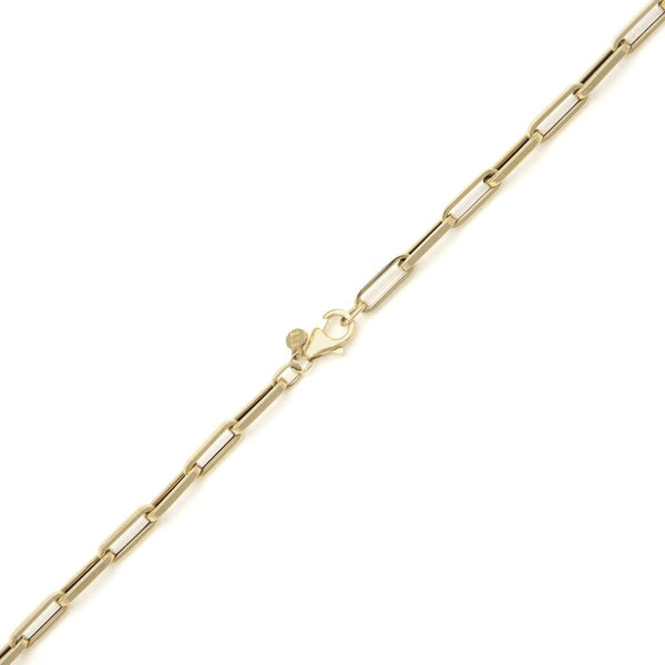 Collar eslabón cruzado hueco en oro amarillo 14 kilates.