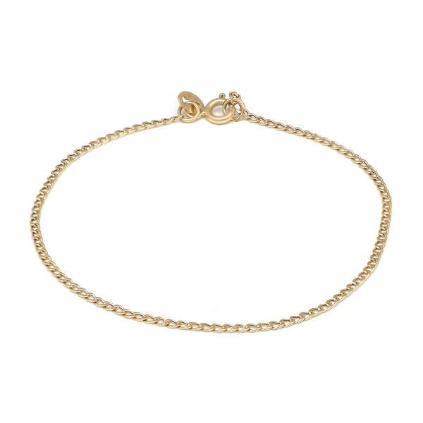 Pulsera eslabón encontrado en oro amarillo 14 kilates.