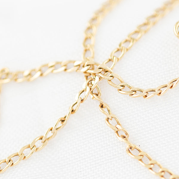 Pulsera eslabón encontrado en oro amarillo 14 kilates.