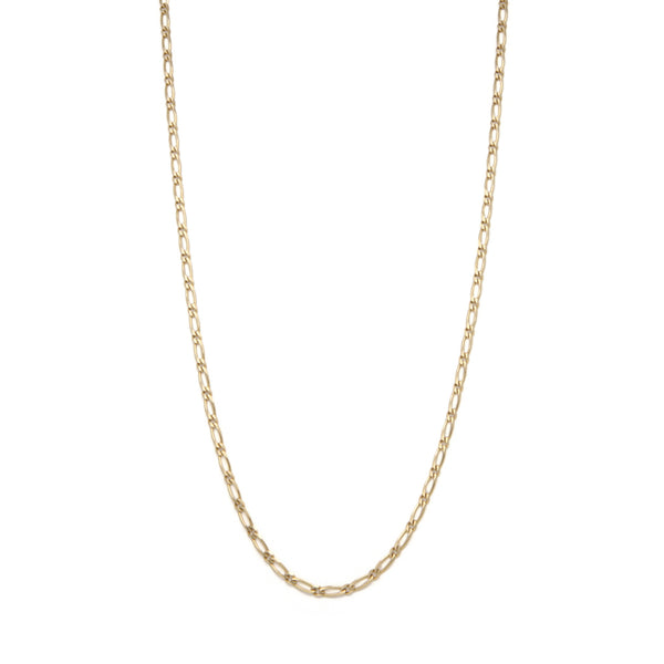 Collar eslabón uno por uno en oro amarillo 14 kilates.