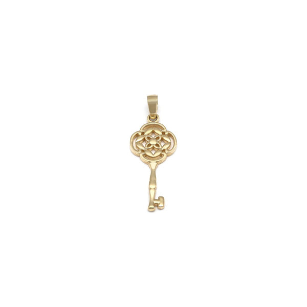 Dije diseño especial motivo llave en oro amarillo 14 kilates.