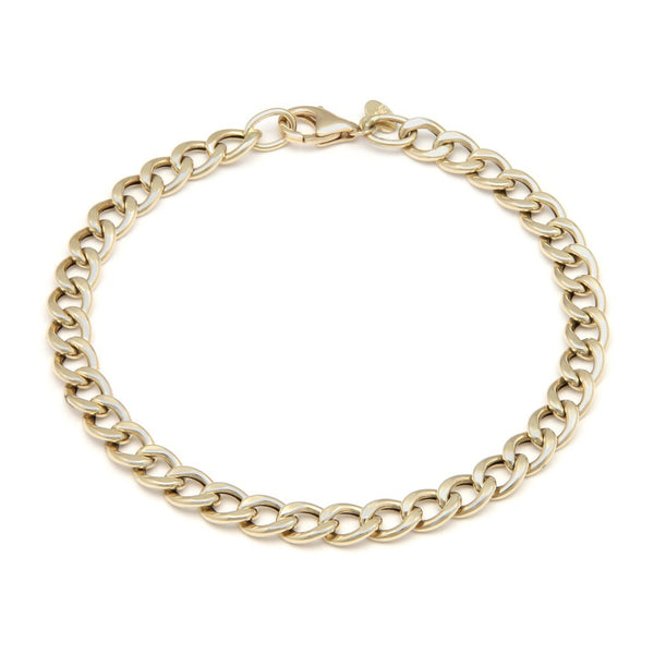 Pulsera eslabón encontrado en oro amarillo 14 kilates.