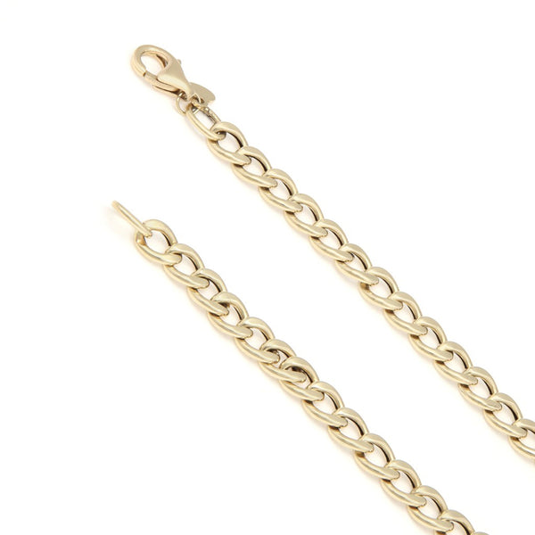 Pulsera eslabón encontrado en oro amarillo 14 kilates.