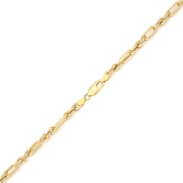 Collar eslabón combinado en oro amarillo 14 kilates.