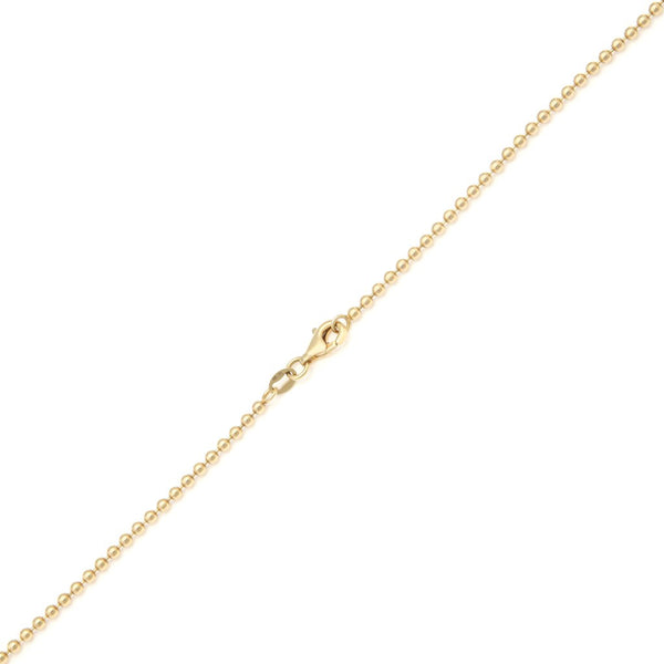 Collar eslabón boleado en oro amarillo 14 kilates.