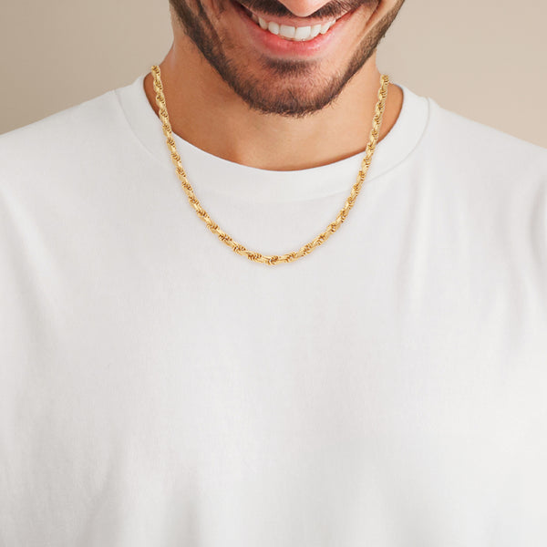 Collar eslabón torzal en oro amarillo 14 kilates.