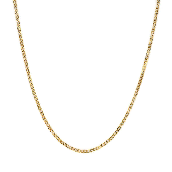 Collar eslabón barbado en oro amarillo 14 kilates.