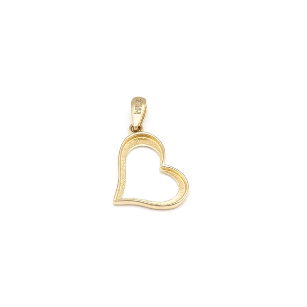 Dije diseño especial motivo corazón en oro amarillo 14 kilates.