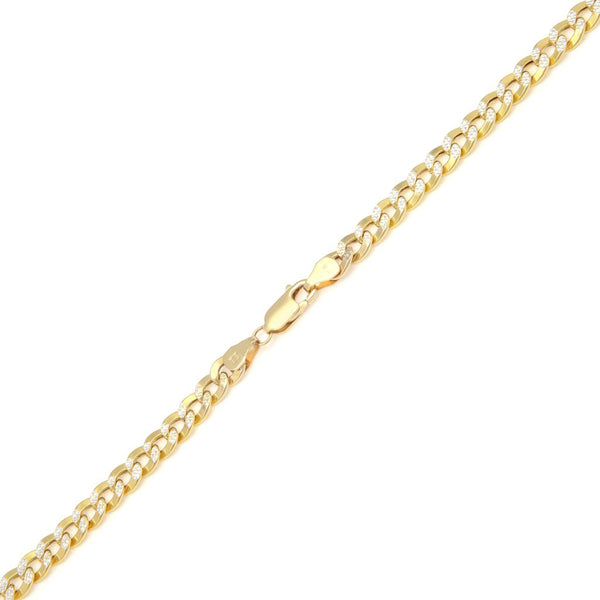 Gargantilla eslabón barbado platinado en oro amarillo 14 kilates.