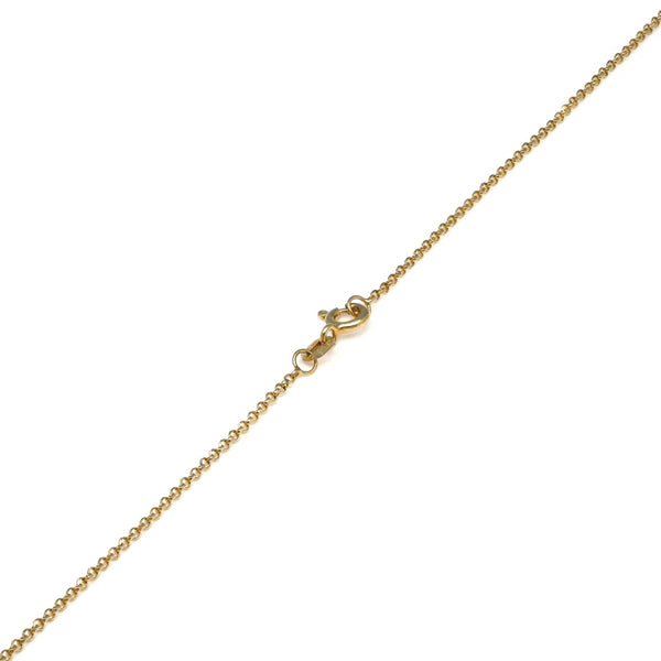 Collar eslabón cruzado en oro amarillo 14 kilates.