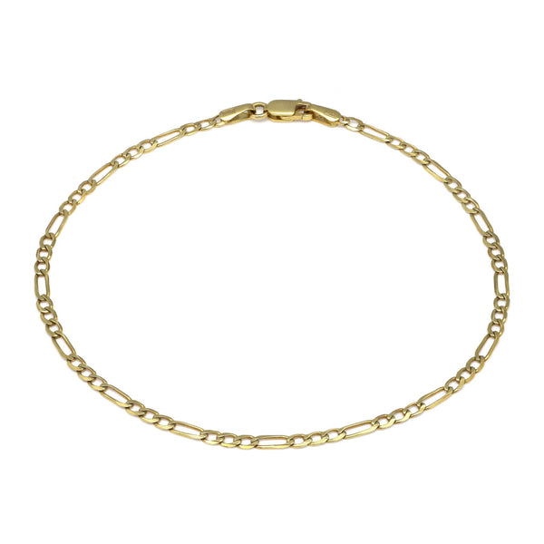 Pulsera de tres eslabones por uno en oro amarillo 14 kilates.
