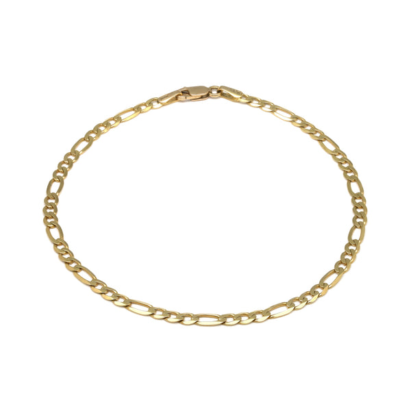 Pulsera de tres eslabones por uno en oro amarillo 14 kilates.