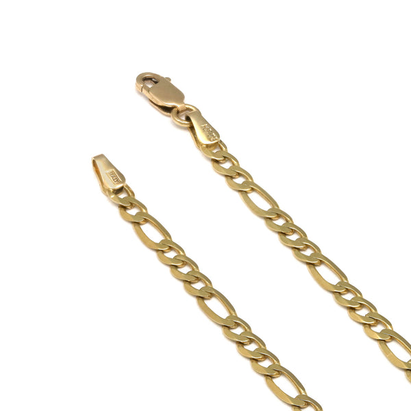 Pulsera de tres eslabones por uno en oro amarillo 14 kilates.