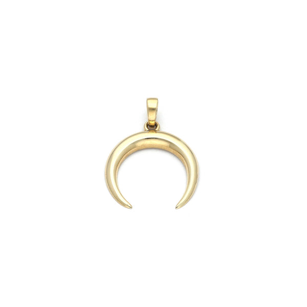 Dije diseño especial motivo luna en oro amarillo 14 kilates.