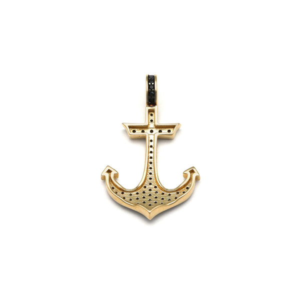 Dije diseño especial motivo ancla con circonias en oro amarillo 14 kilates.