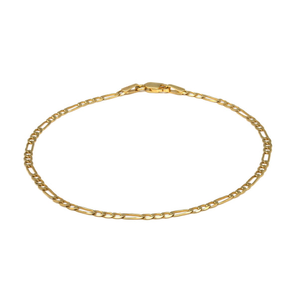 Pulsera de tres eslabones por uno en oro amarillo 14 kilates.