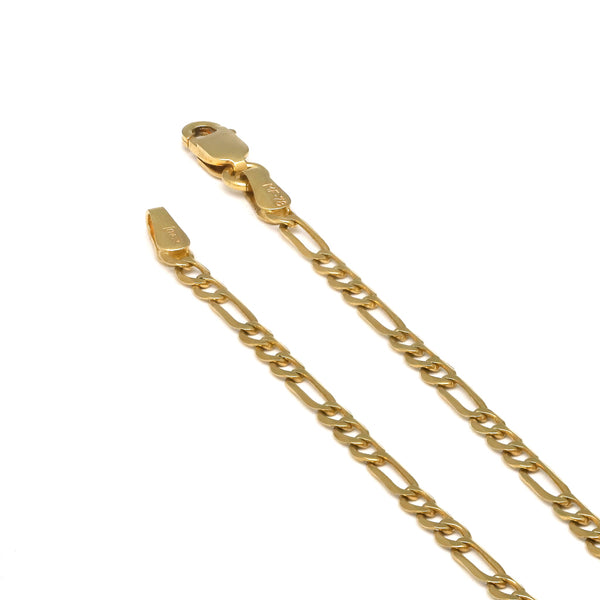 Pulsera de tres eslabones por uno en oro amarillo 14 kilates.