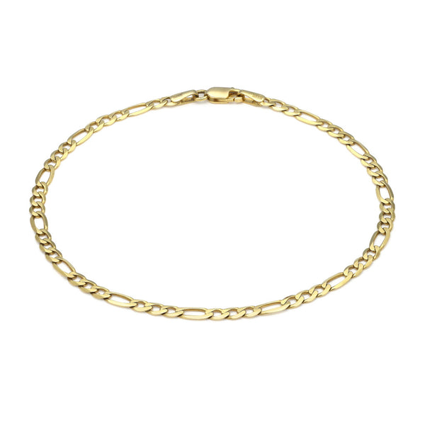 Pulsera de tres eslabones por uno en oro amarillo 14 kilates.