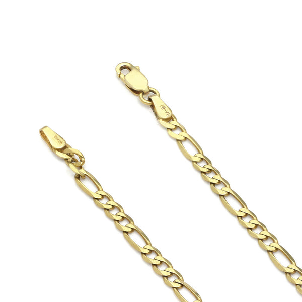 Pulsera de tres eslabones por uno en oro amarillo 14 kilates.