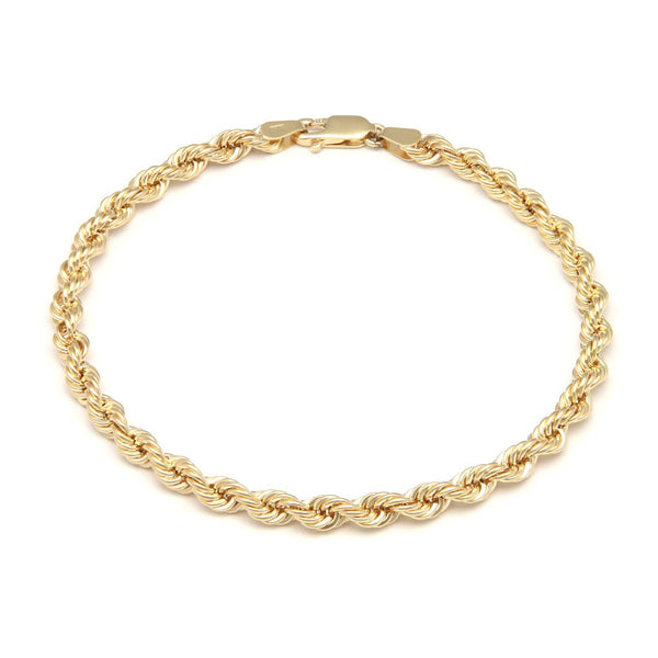 Pulsera eslabón torzal en oro amarillo 14 kilates.
