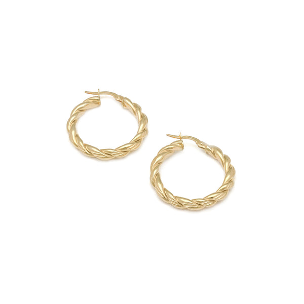 Arracadas torzal en oro amarillo 14 kilates.