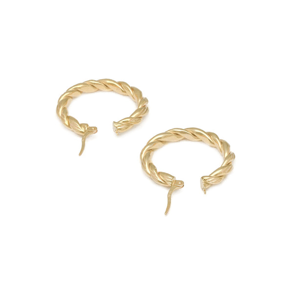 Arracadas torzal en oro amarillo 14 kilates.